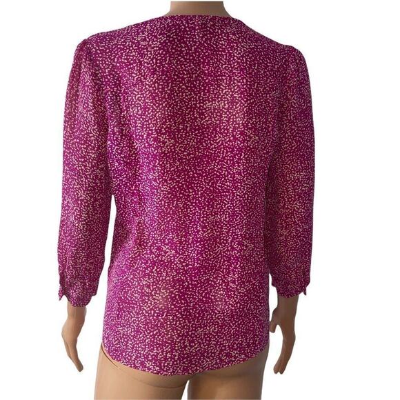 Joie Women's long sleeve silk button up blouse in Purple SZ XS - Picture 7 of 7